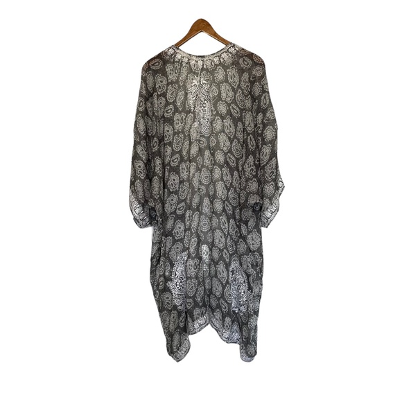 Marie‎ France Van Damme NWOT Silk Paisley Embroidered Kimono Swim Beach Cover Up - Picture 2 of 8